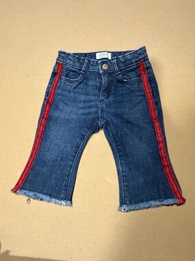Janie and Jack  denim  Dark Blue Jeans with Red Side Stripes 18-24